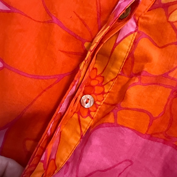 J Marie Floral Midi Dress ruffle sleeves cottage core Orange & Pink Retro Y2K✨ - Picture 9 of 12